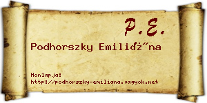Podhorszky Emiliána névjegykártya